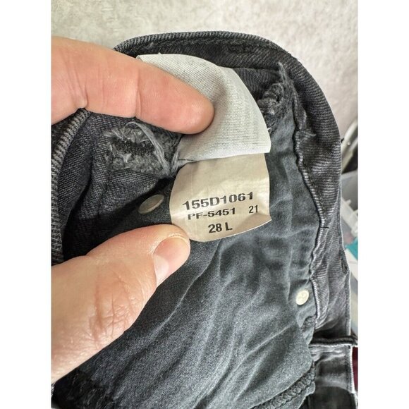 Abercrombie & Fitch Jeans 28/6L Black 90s Straight Ultra High Rise Distressed - Picture 7 of 10